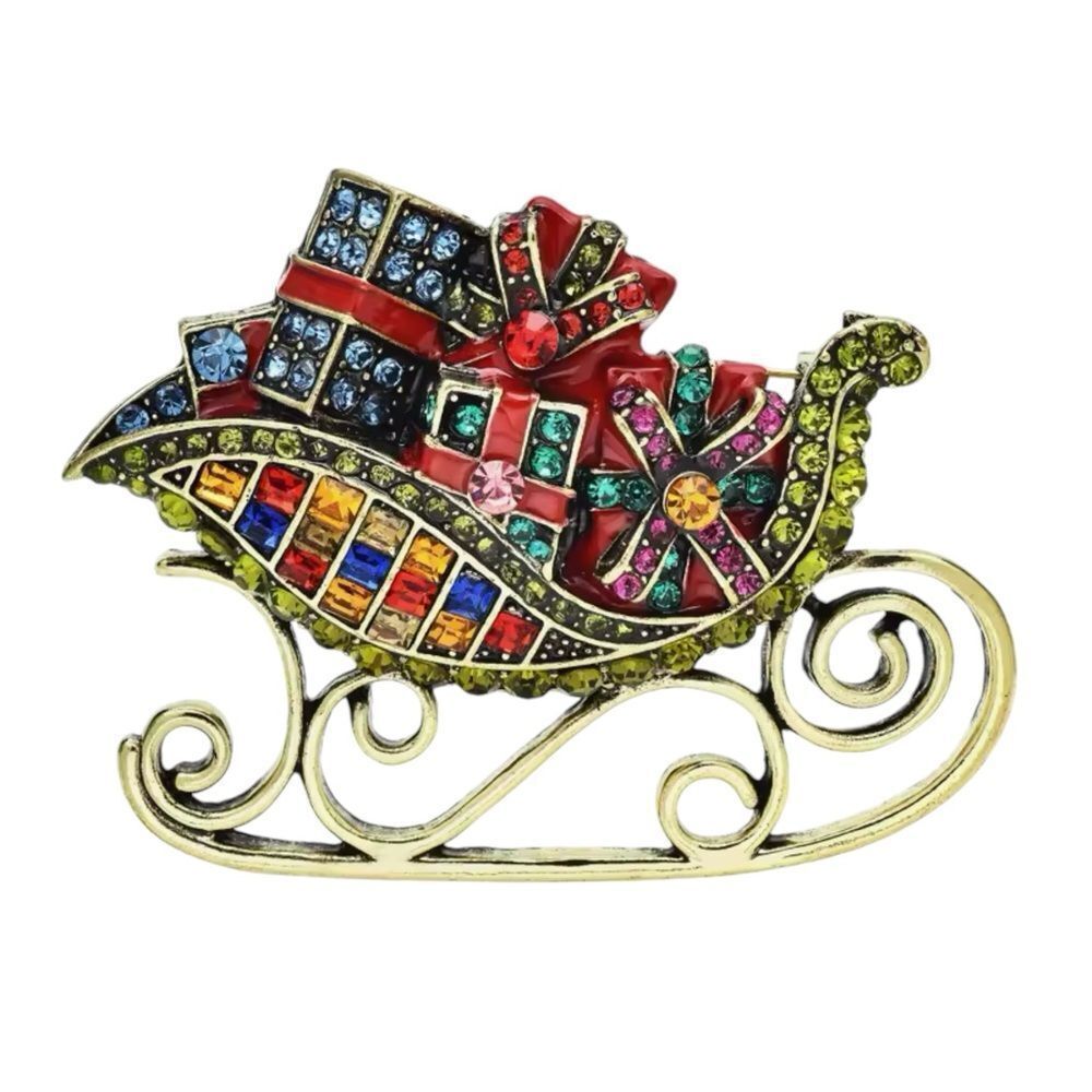 ‎CHRISTMAS SLEIGH BROOCH